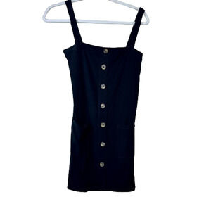Olivaceous Black Button Up Ribbed Mini Dress NWT Size Medium